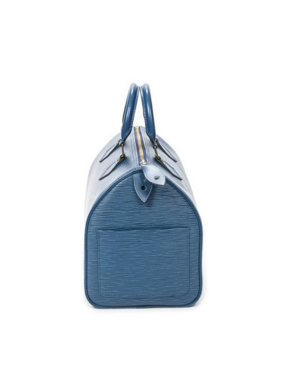 ★SOLD★ Louis Vuitton Speedy Blue Epi Handbag - Picture 4 of 10